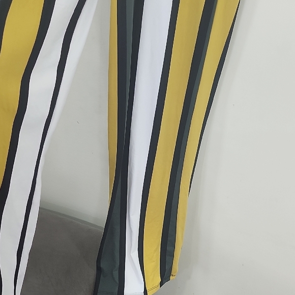 Capella Green and Yellow Striped Jumpsuit with Wide-Leg Silhouette - Picture 9 of 13